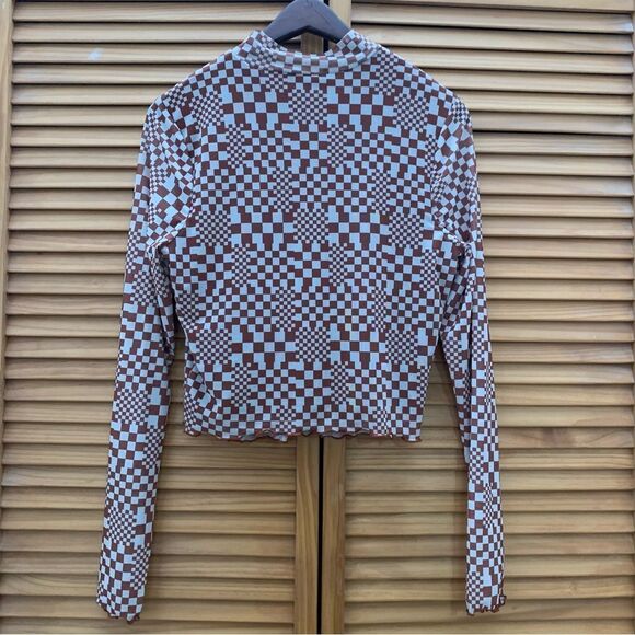 Belle du Jour Checkered Blouse size large - Picture 6 of 6